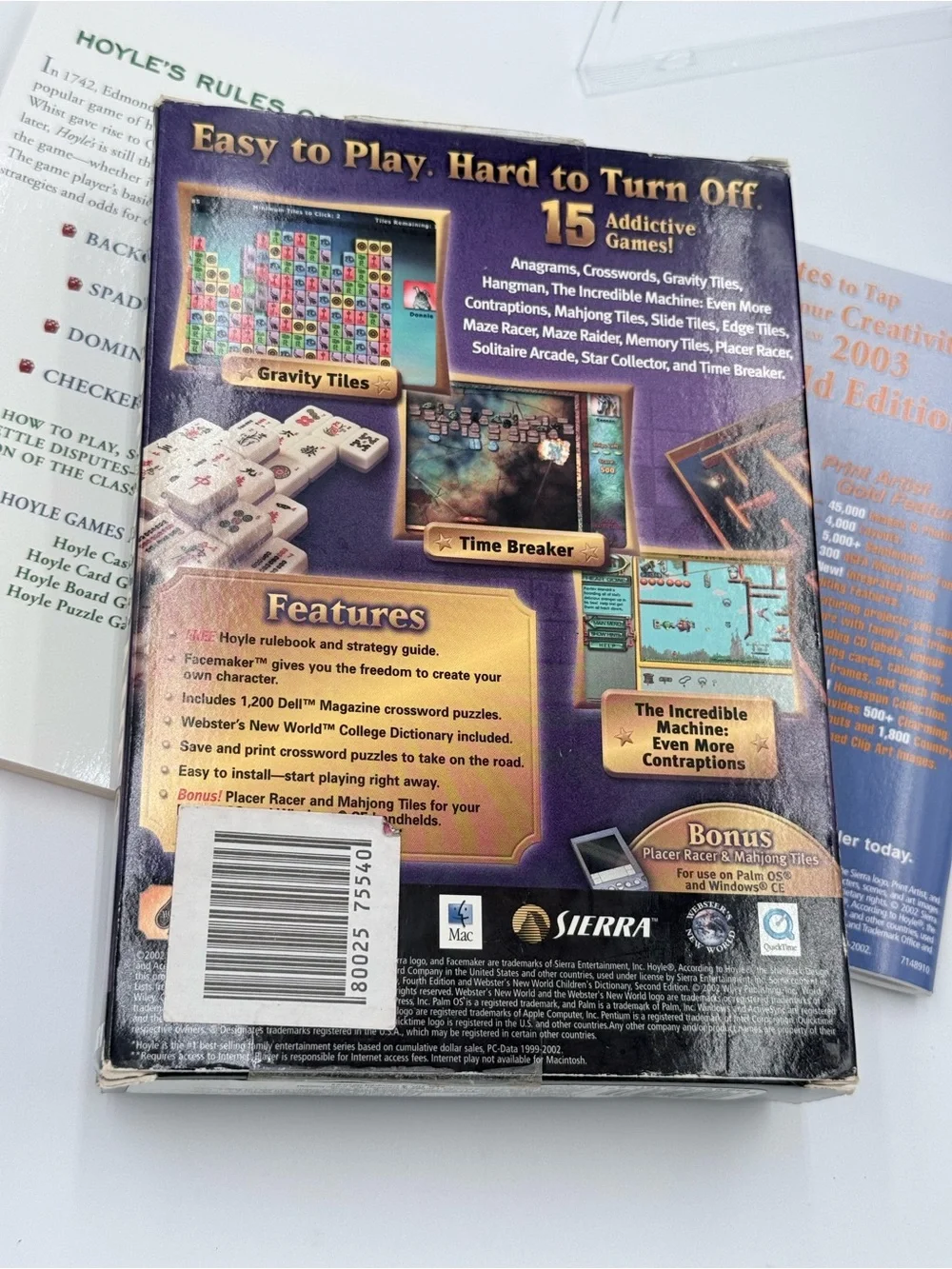 Hoyle Puzzle, Card & Board Games - Boxes, Cases, Manuals -No Games (PC MAC 2004)